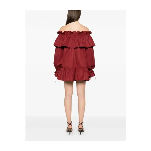 Off-Shoulder Ruffled Mini Dress - Saint Laurent - Modalova