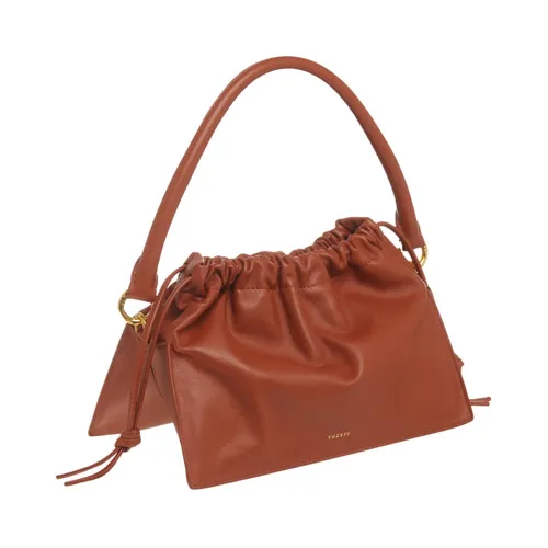 Slouchy Structured Leather Handbag - Yuzefi - Modalova