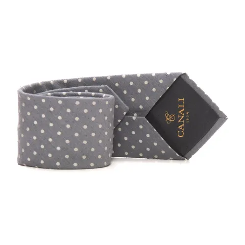 Polka-dot Silk Tie - Canali - Modalova
