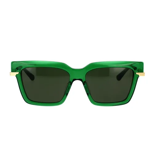 Minimalist Sunglasses Green Rectangular Frame - Bottega Veneta - Modalova
