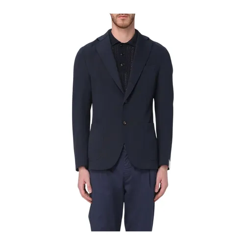 Blue Knit Blazer with Patch Pockets - Eleventy - Modalova