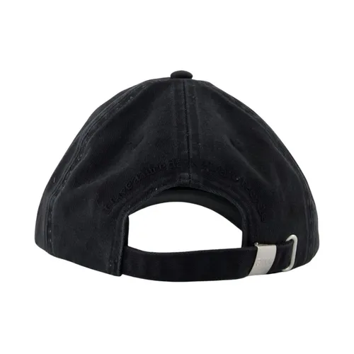 Black Cotton Embroidered Cap - Ganni - Modalova