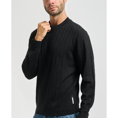 Wave Pattern Crew Neck Sweater - Armani Exchange - Modalova