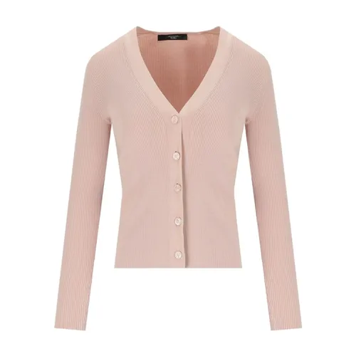 Blush Pink Ribbed V-Neck Cardigan - Weekend Max Mara - Modalova