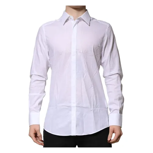 Camicia Bianca Martini a Maniche Lunghe - Dolce & Gabbana - Modalova
