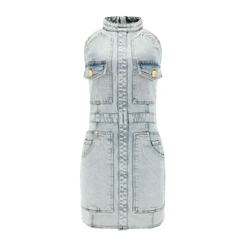 Denim Mini Dress - Balmain - Modalova
