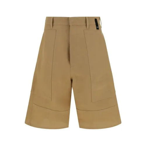 Monochrome Pattern Shorts with Iconic Patch - Fendi - Modalova
