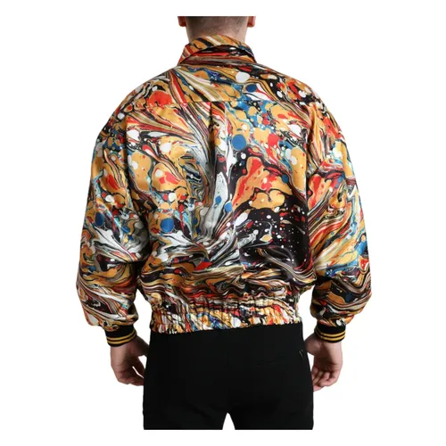 Colorful Abstract Bomber Jacket - Dolce & Gabbana - Modalova