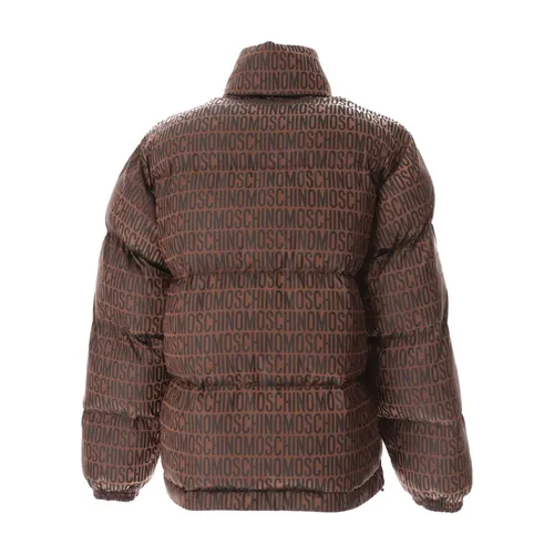 Logo Puffer Jacket in Brown - Moschino - Modalova