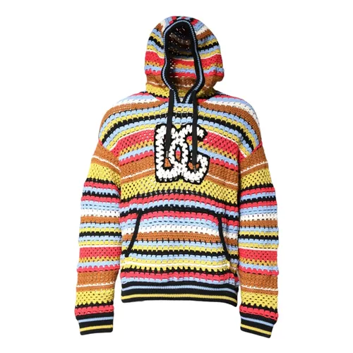 Multicolor Hooded Pullover Sweater - Dolce & Gabbana - Modalova