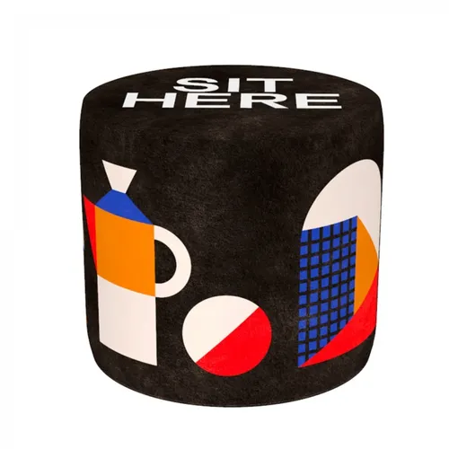 Black Sit Here Pouf - Qeeboo - Modalova