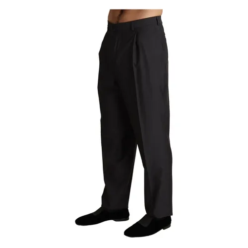 Gray Wool Blend Formal Trousers - Dolce & Gabbana - Modalova