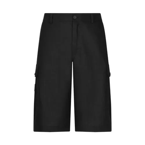 Black Cargo Shorts with Pockets - Dolce & Gabbana - Modalova