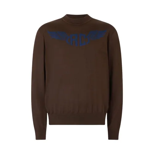 Winged Logo Wool Sweater - Roberto Cavalli - Modalova