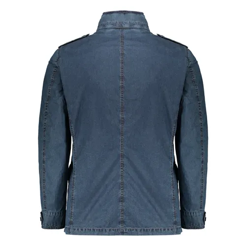 Denim Jacket with Two-Way Zip Closure - Moorer - Modalova