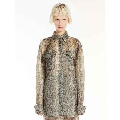 Python Print Oversized Beige Shirt - Sportmax - Modalova