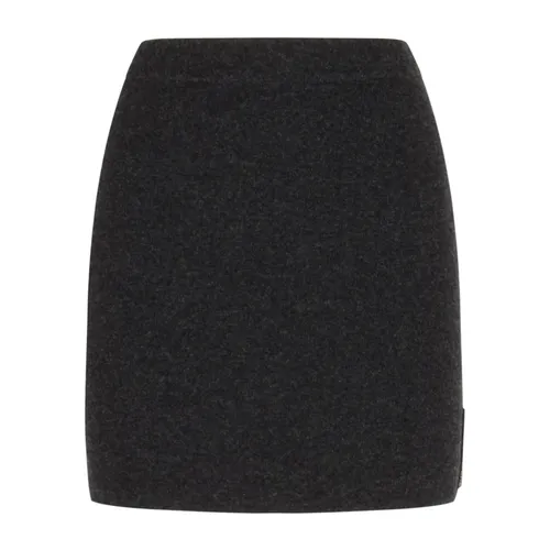 Mini Skirt with Knit Logo Patch - Alexander Wang - Modalova