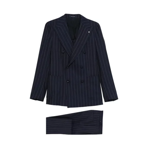 Pinstripe Double-Breasted Suit - Tagliatore - Modalova