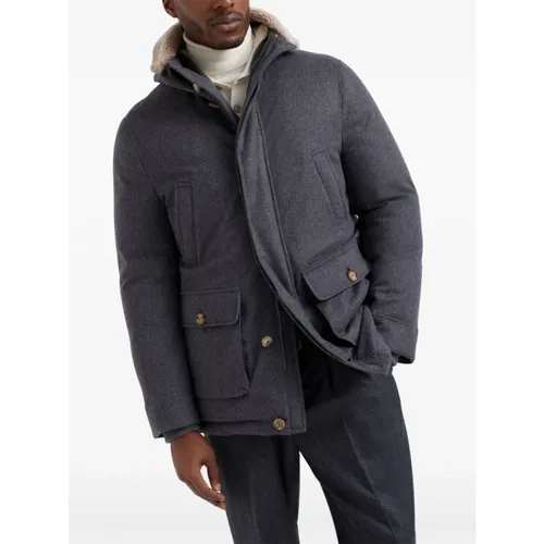 Bonded Wool Down Parka - Brunello Cucinelli - Modalova