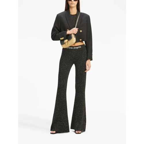 Stylish Cropped Double-Breasted Blazer - Palm Angels - Modalova