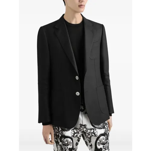 Black Linen Portofino Jackets - Dolce & Gabbana - Modalova