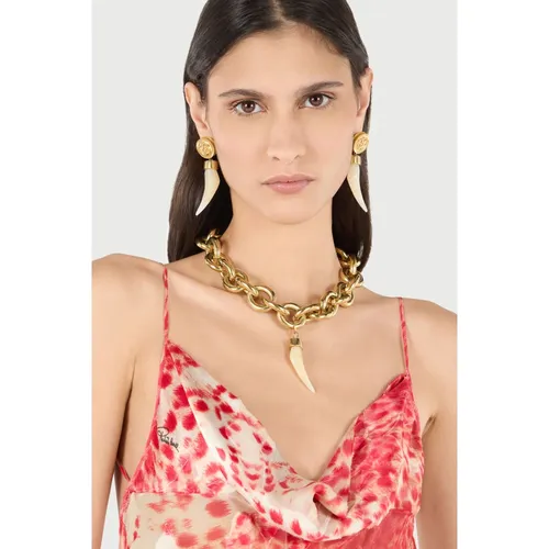 Fang Charm Necklace Gold Finish Pendant - Roberto Cavalli - Modalova