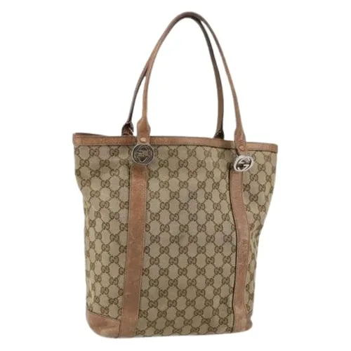 Pre-owned Canvas Tote Bag - Gucci Vintage - Modalova