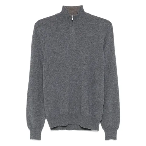Luxury Cashmere Half-Zip Knitwear - Barba - Modalova