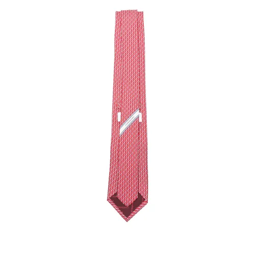 Tennis-racket Print Silk Tie - Ferragamo - Modalova