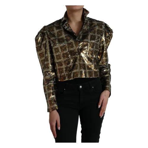 Multicolor Sequined Cropped Jacket - Dolce & Gabbana - Modalova