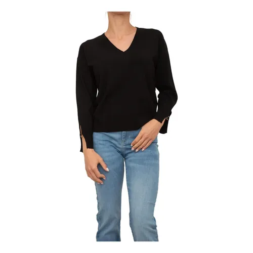 Black V-Neck Top - Nenette - Modalova