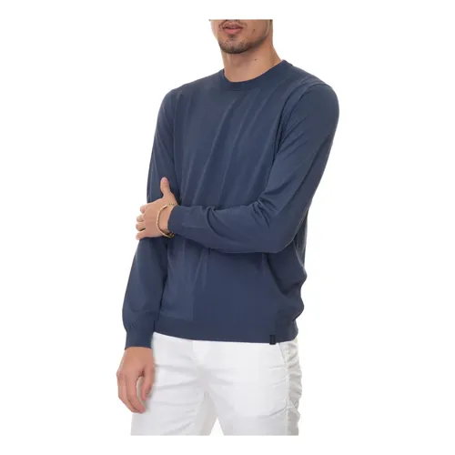 Ultralight Cotton Pullover with Logo - Fay - Modalova
