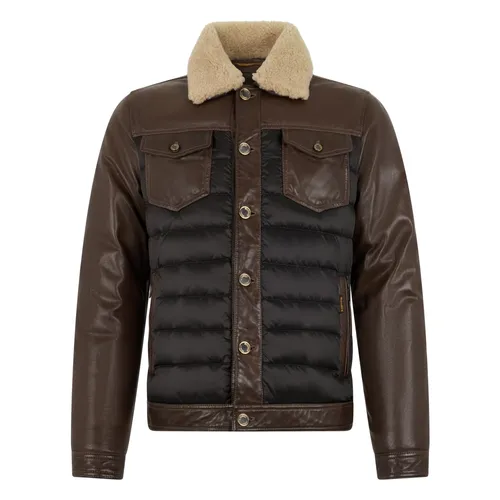 Quilted Jacket with Fur Collar - Moorer - Modalova