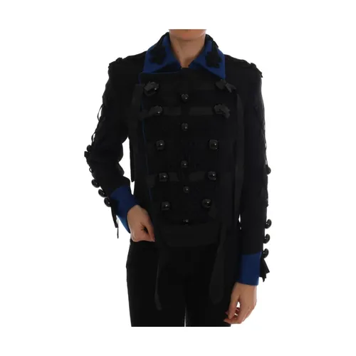Black Wool Trench Jacket Fall 2016 - Dolce & Gabbana - Modalova
