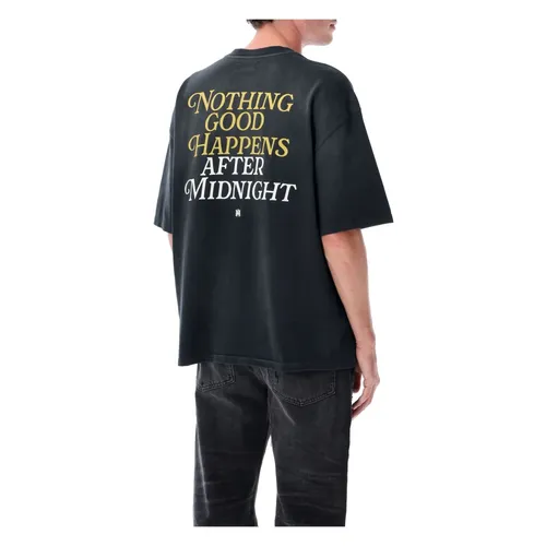 Night Oversized T-Shirt Black Aw25 - Amiri - Modalova