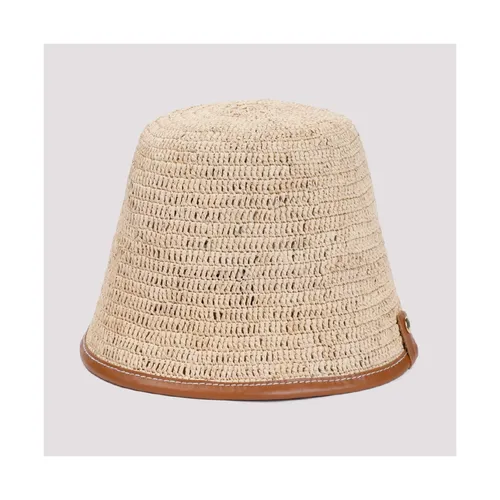 Brown Leather Bob Hat with Visor - Jacquemus - Modalova