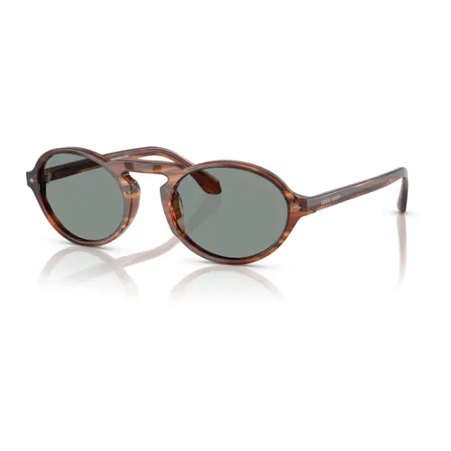 Striped Brown/Blue Sunglasses - Giorgio Armani - Modalova
