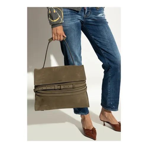Suede shopper bag - Moschino - Modalova