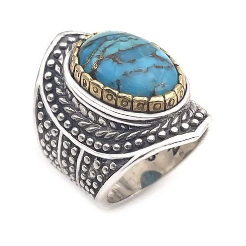 Blue Turquoise Mohave Ring - Jalan Jalan - Modalova