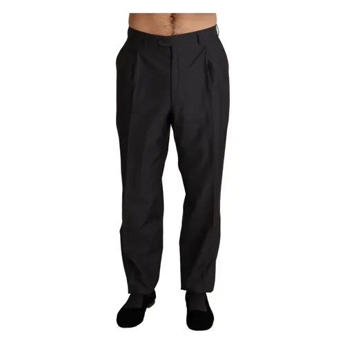 Gray Wool Blend Formal Trousers - Dolce & Gabbana - Modalova