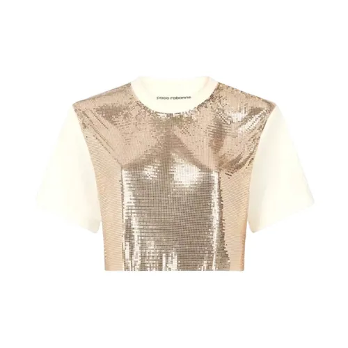 Sequin Short-Sleeve Cropped Top - Rabanne - Modalova