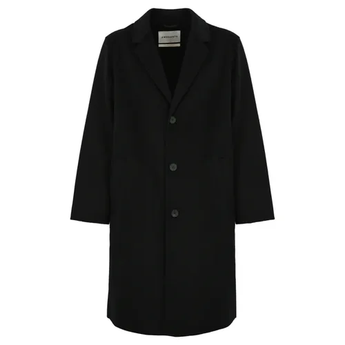 Black Wool Cashmere Coat - Amaránto - Modalova