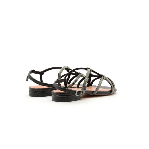 Black Strass Crossed Sandals - Bibi Lou - Modalova