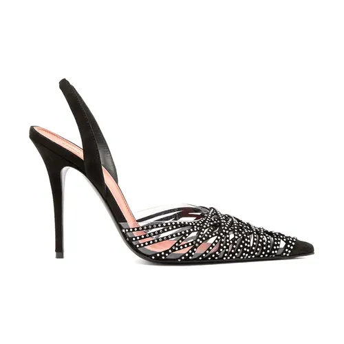 Black Slingback Pumps - Amina Muaddi - Modalova