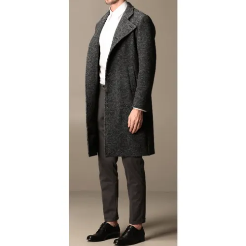 Elegant Anthracite Wool Coat - Armani - Modalova