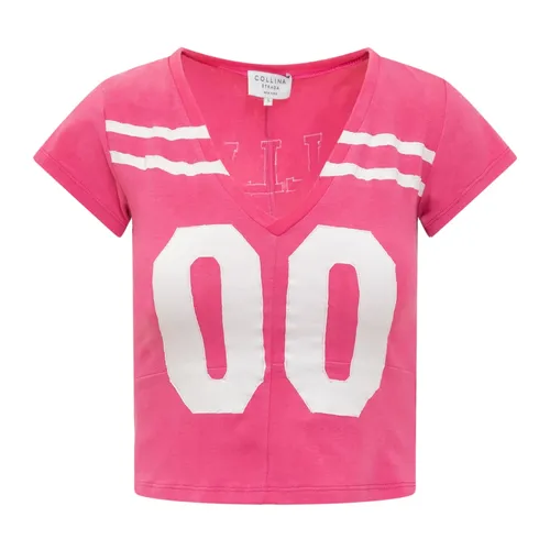 V-neck Logo T-shirt - Collina Strada - Modalova