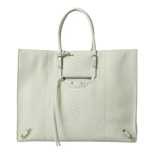 Elegant Python Leather Tote Bag - Balenciaga - Modalova