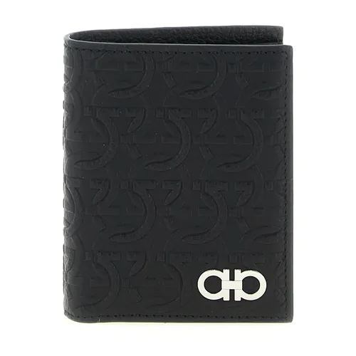 Hammered Calf Leather Wallet - Ferragamo - Modalova