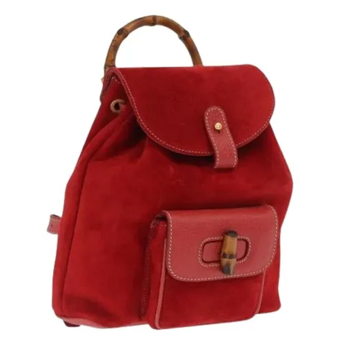 Pre-owned Suede Backpack - Gucci Vintage - Modalova