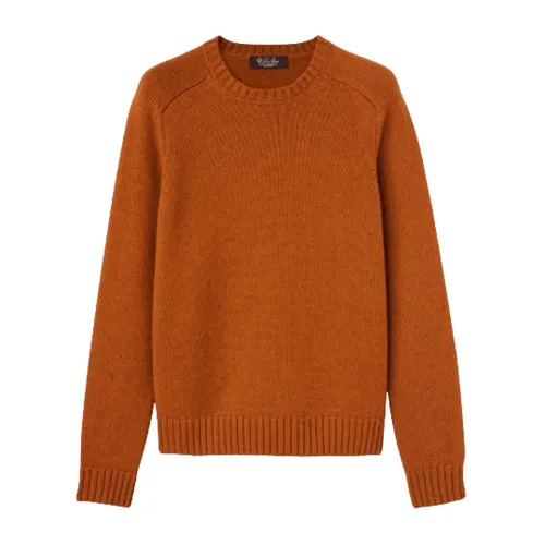 Fluffy Brown Cashmere Crew Neck Sweater - Loro Piana - Modalova
